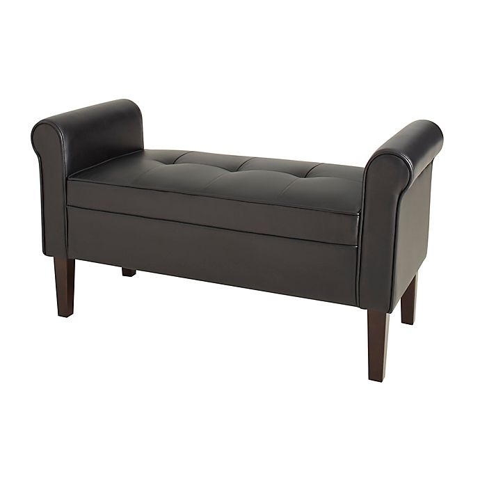 slide 2 of 2, Chatham House Hampshire Faux-Leather Settee - Black, 1 ct