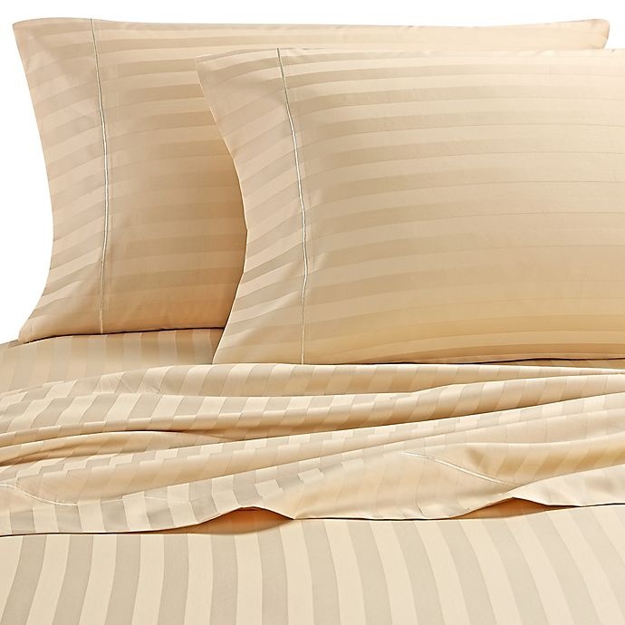 slide 1 of 9, Wamsutta Damask Stripe 500-Thread-Count PimaCottStandard Pillowcases - Honey, 2 ct