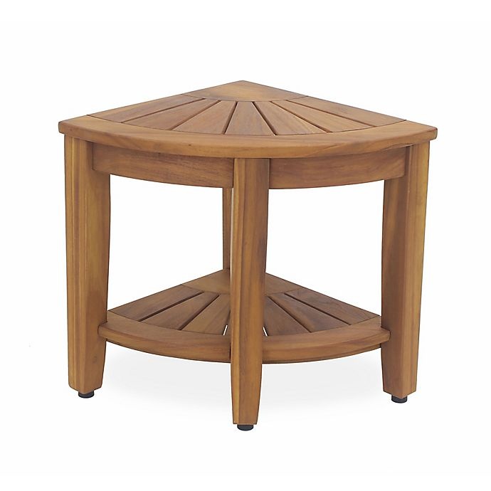 slide 2 of 5, Haven Solid Teak Corner Vanity Stool, 1 ct