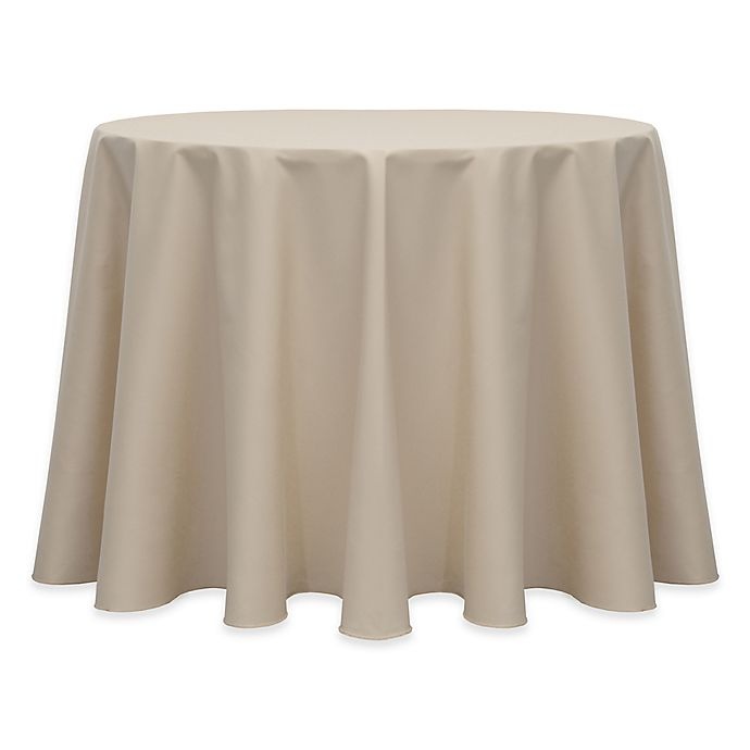 slide 1 of 1, Ultimate Textile 90-Inch Round Indoor/Outdoor Twill Tablecloth - Beige, 1 ct
