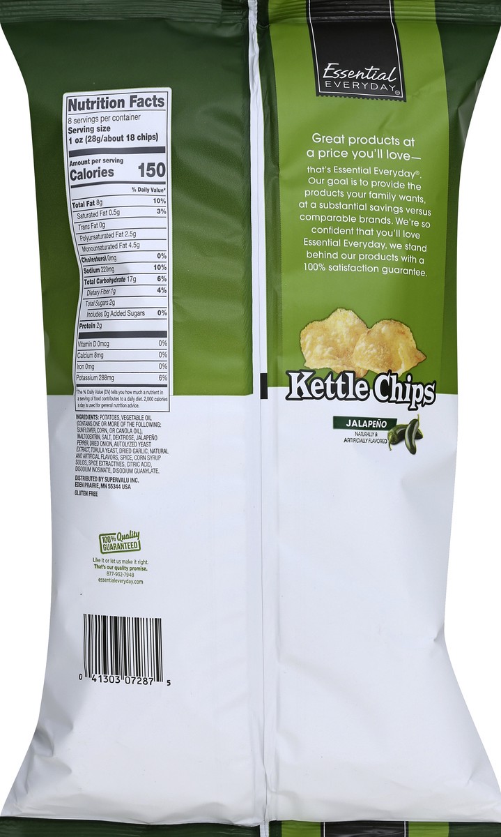 slide 6 of 6, Essential Everyday Kettle Chips, Jalapeno, 8 oz