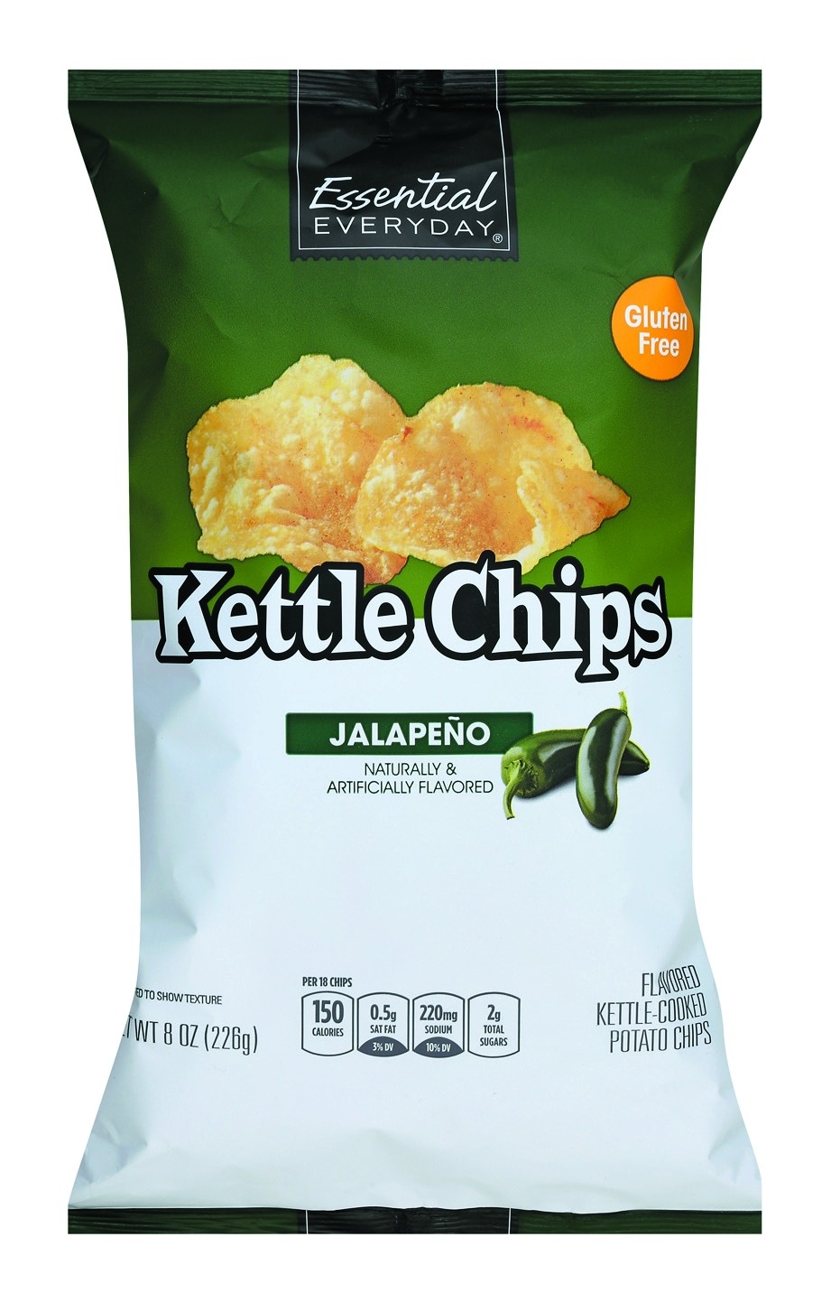 slide 1 of 6, Essential Everyday Kettle Chips, Jalapeno, 8 oz