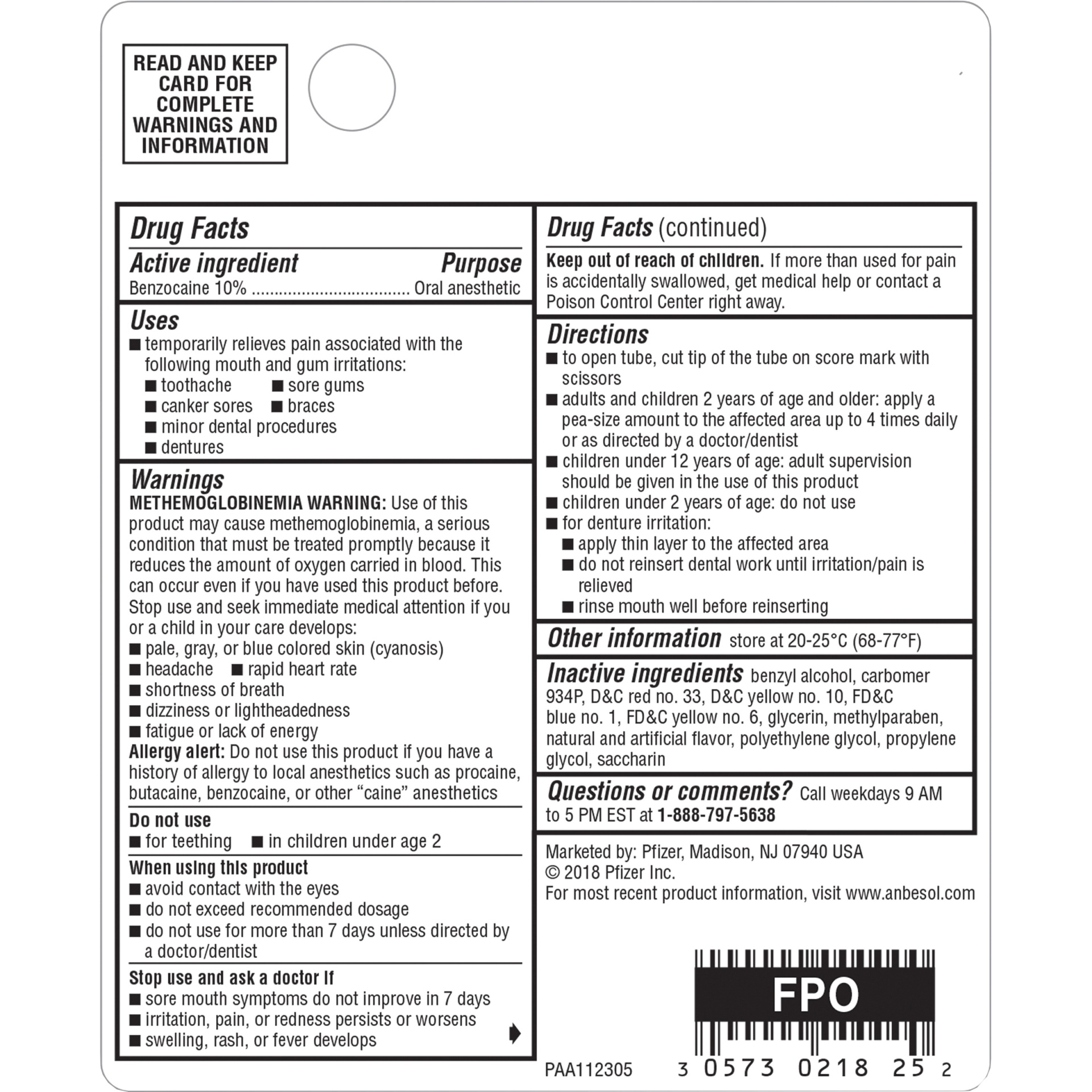 slide 2 of 4, Anbesol Regular Strength Cool Mint Gel Instant Pain Relief, 0.33 oz