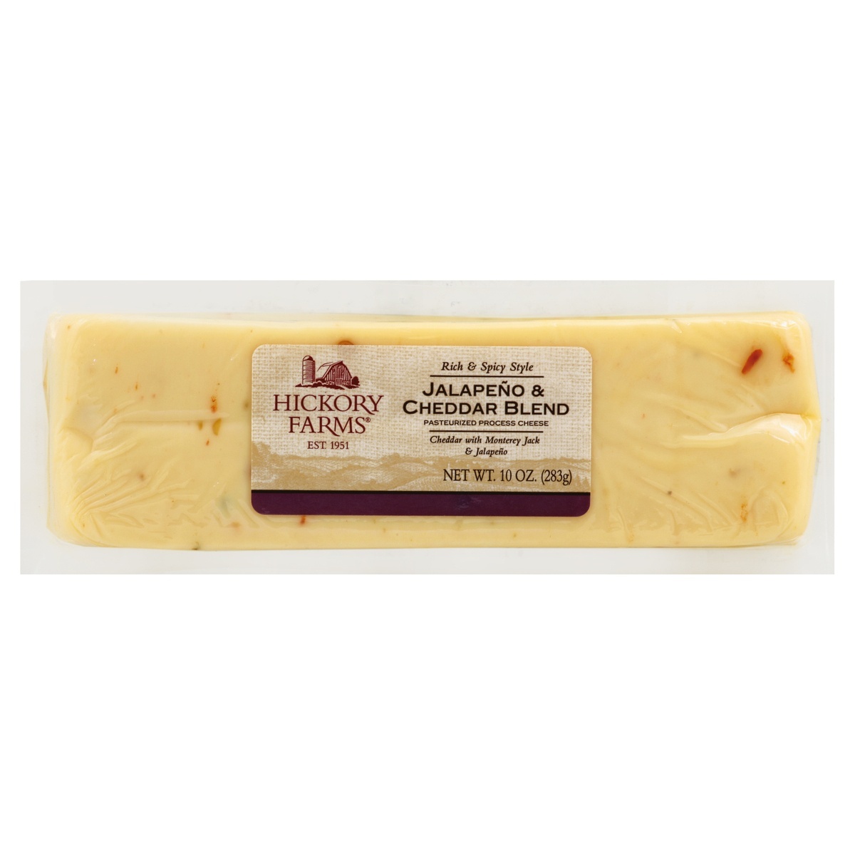 slide 1 of 1, Hickory Farm Jalapeno & Cheddar Blend Cheese, 10 oz