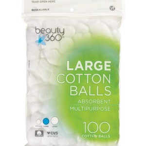 slide 1 of 1, Beauty 360 Large Absorbent Cotton Balls, 100 ct