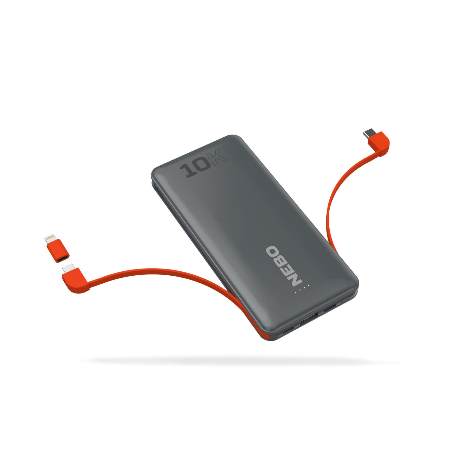 slide 2 of 2, NEBO 10K Portable Power Bank with Integrated Cables, 1 ct