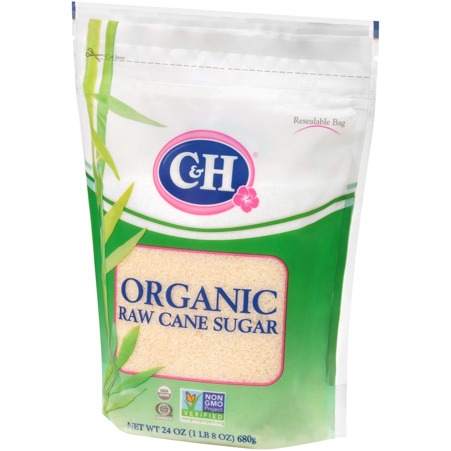 slide 2 of 8, C&H Pure Cane Sugar Organic, 24 oz