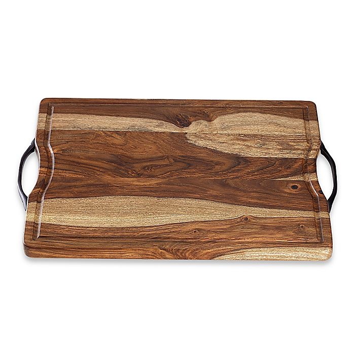 slide 1 of 3, Real Simple Sheesham Wood Cutting/Serving Board, 1 ct