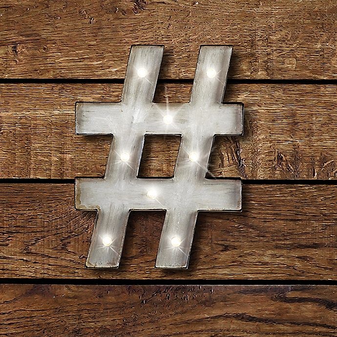 slide 1 of 2, Cambria Hashtag LED Marquee Sign, 1 ct