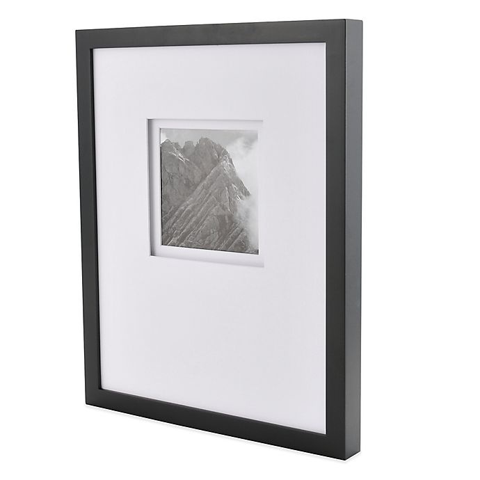 slide 3 of 3, Real Simple Black Wood Wall Frame with White Double Mat for Photo, 5 in x 5 in