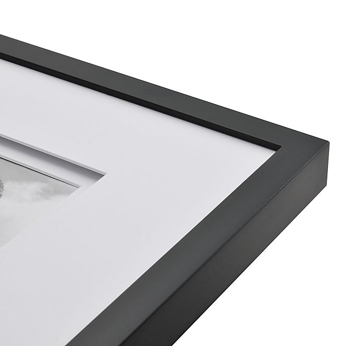 slide 2 of 3, Real Simple Black Wood Wall Frame with White Double Mat for Photo, 5 in x 5 in