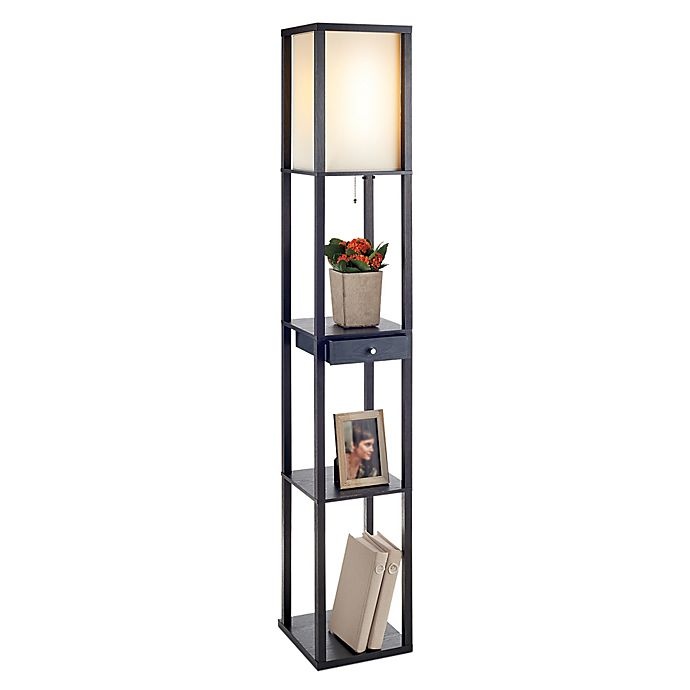 slide 2 of 2, Adesso Etagre Floor Lamp with Drawer and CFL Bulb, 1 ct