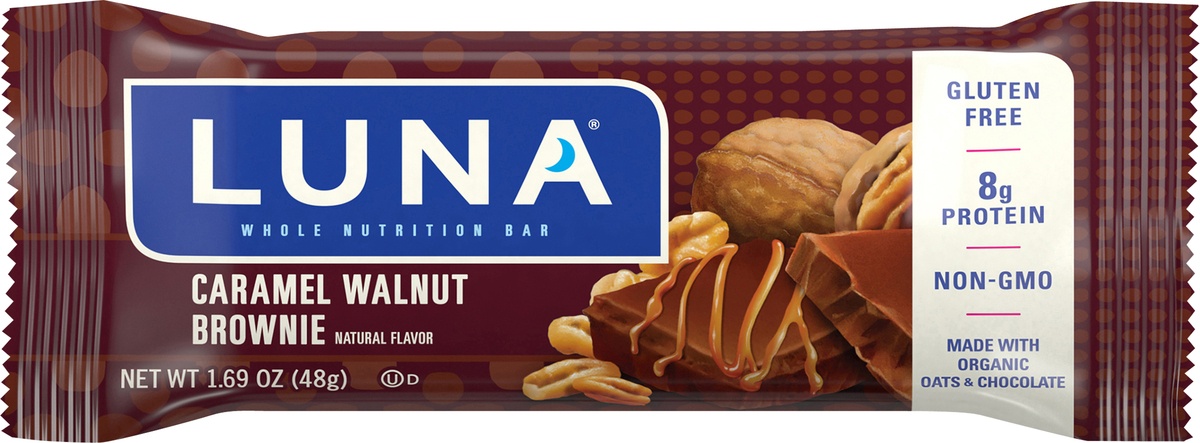 slide 8 of 8, Luna Dark Caramel Walnut Brownie Whole Nutrition Bar, 1.6 oz