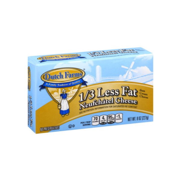 slide 1 of 4, Dutch Farms Lite Cream Cheese Bar, 8 oz