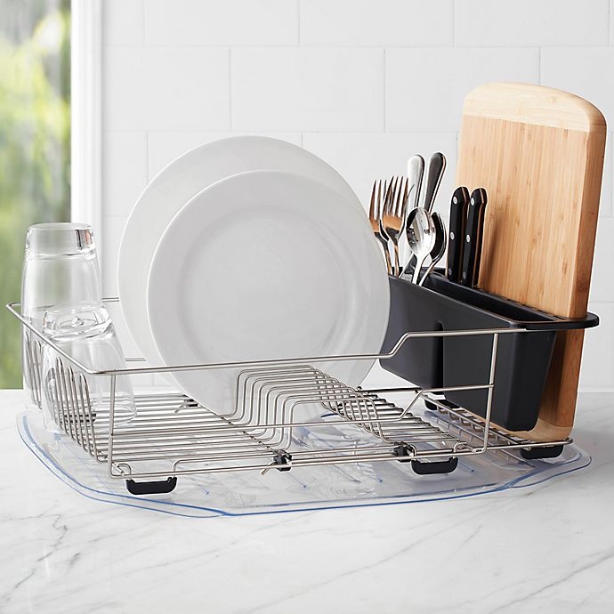 slide 4 of 4, ORG Large Dish Rack - Satin Nickel, 1 ct