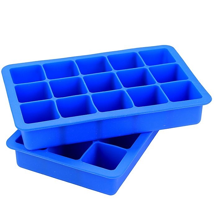 slide 1 of 2, SALT Blue Silicone Ice Cube Trays, 2 ct
