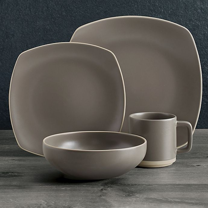 slide 2 of 3, Artisanal Kitchen Supply Edge Dinnerware Set - Stone, 16 ct