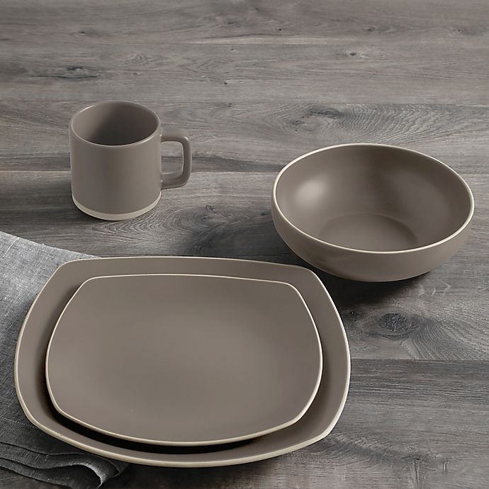 slide 3 of 3, Artisanal Kitchen Supply Edge Dinnerware Set - Stone, 16 ct