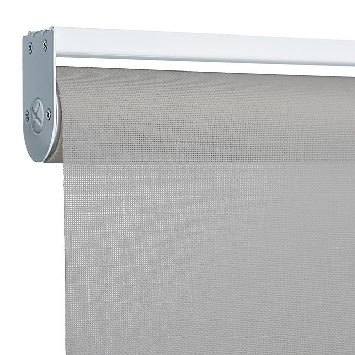 slide 2 of 3, GLOWE Cordless 5% Solar Roller Shade - Soft Grey, 29 in x 72 in