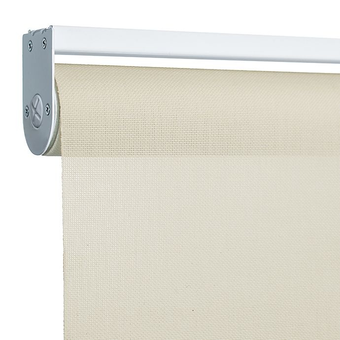 slide 2 of 3, GLOWE Cordless 5% Solar Roller Shade - Sand Grey, 34 in x 72 in