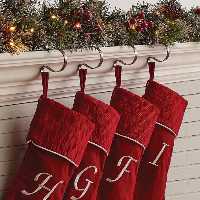 slide 2 of 2, Winter Wonderland Harvey Lewis Monogram Letter B'' Luxurious Velvet Stocking - Red'', 1 ct