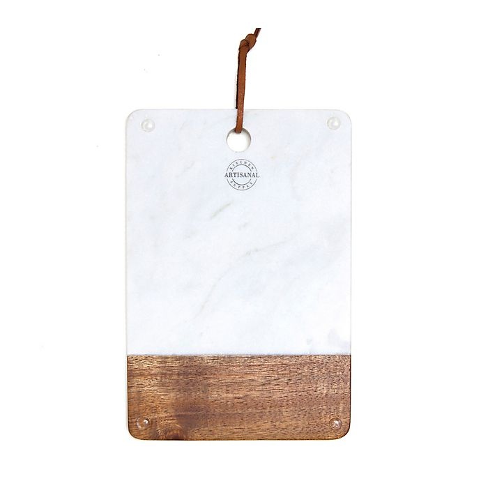 slide 2 of 2, Artisanal Kitchen Supply Monogram Letter H'' Marble and Acacia Wood Paddle Board'', 1 ct