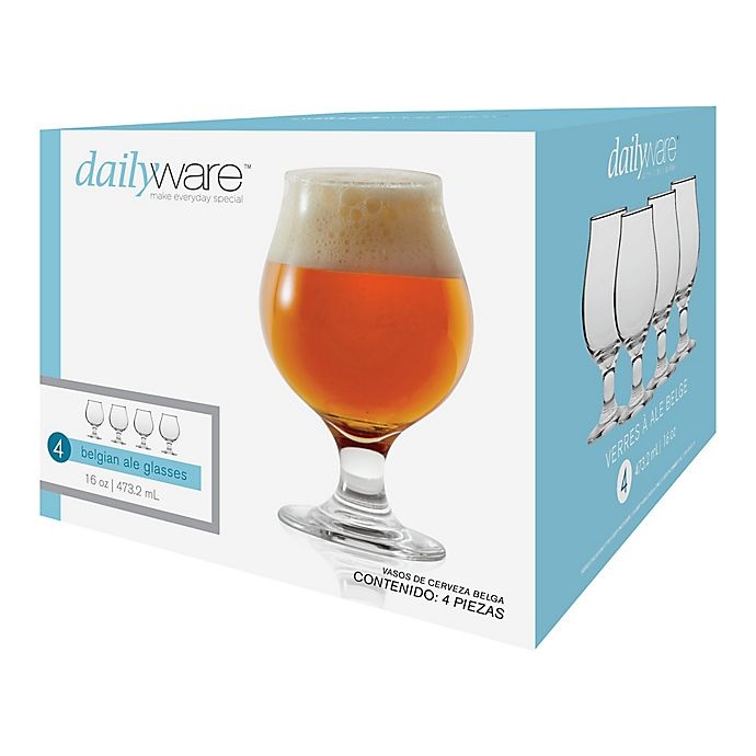 slide 3 of 3, Dailyware Belgian Ale Glasses, 4 ct