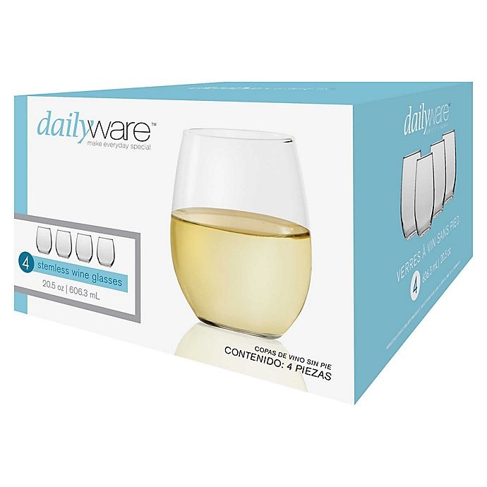 slide 7 of 10, Dailyware Stemless Wine Glasses, 4 ct