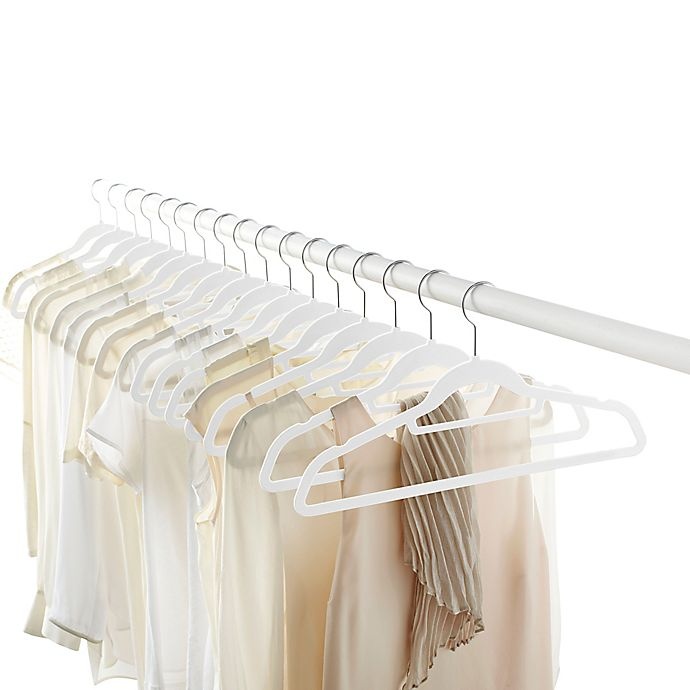 slide 2 of 3, Real Simple Flocked Suit Hangers - Dove, 30 ct