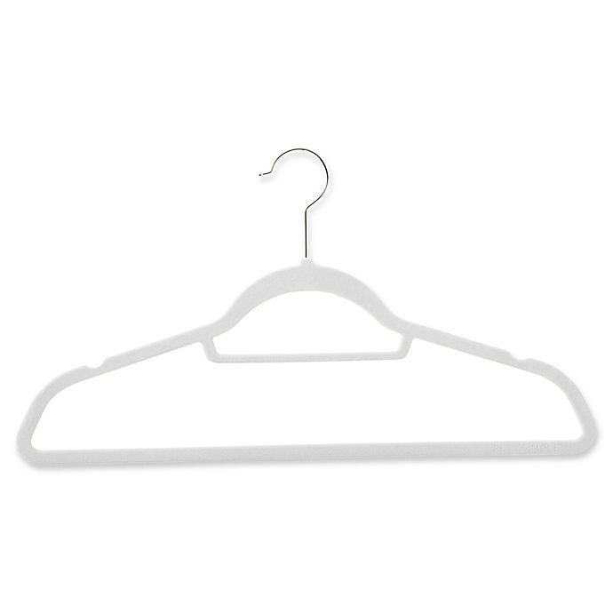 slide 1 of 3, Real Simple Flocked Suit Hangers - Dove, 30 ct