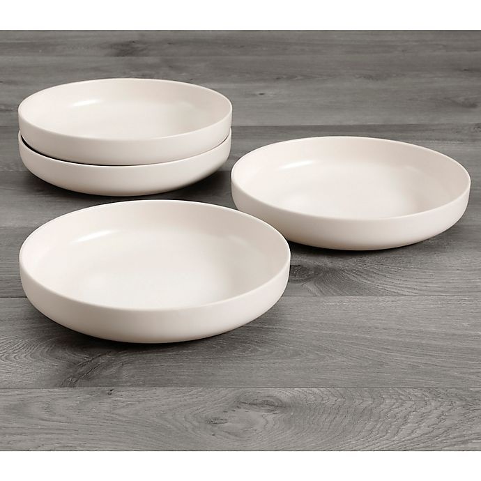 slide 4 of 4, Artisanal Kitchen Supply Edge Dinner Bowls - Linen, 4 ct