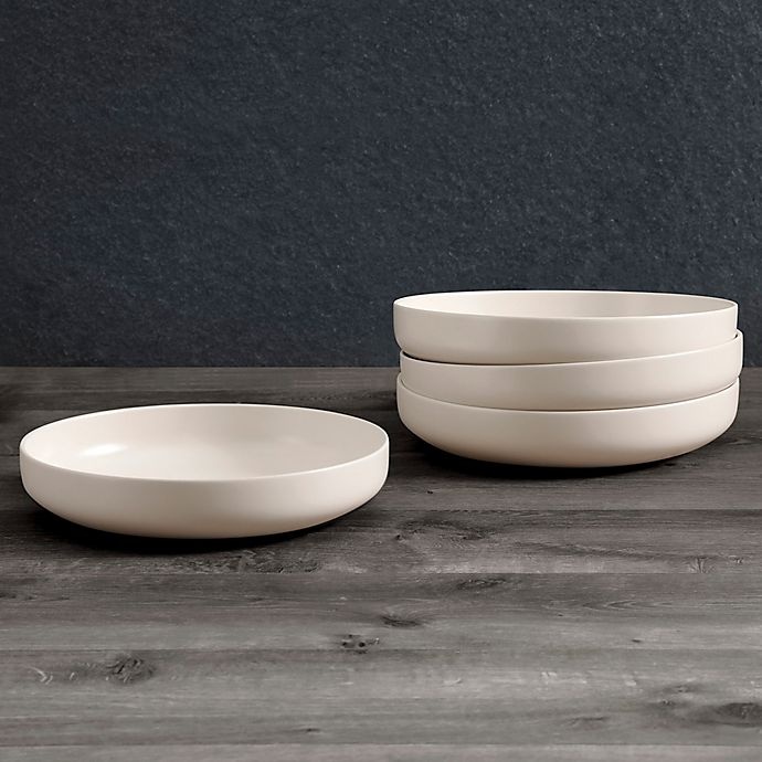 slide 3 of 4, Artisanal Kitchen Supply Edge Dinner Bowls - Linen, 4 ct