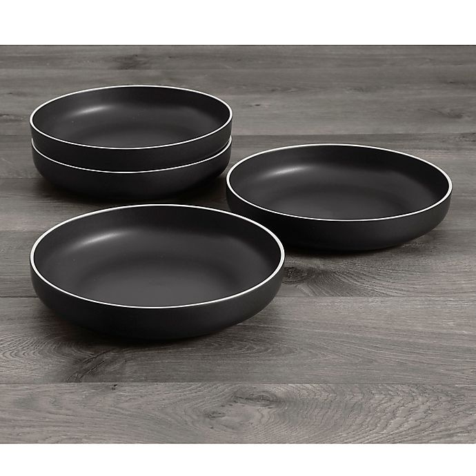 slide 2 of 4, Artisanal Kitchen Supply Edge Dinner Bowls - Graphite, 4 ct