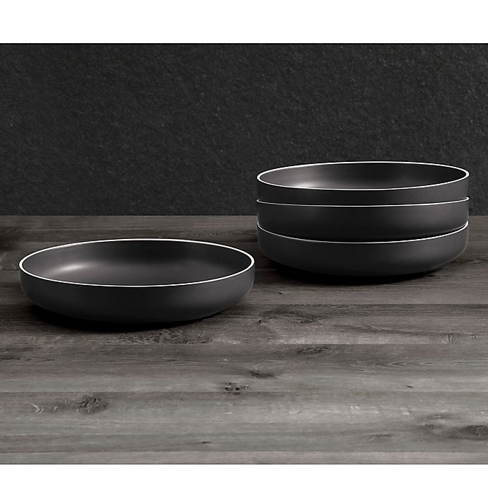 slide 3 of 4, Artisanal Kitchen Supply Edge Dinner Bowls - Graphite, 4 ct