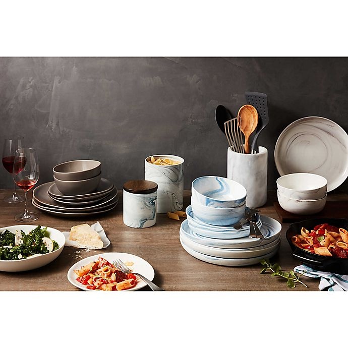 slide 2 of 2, Artisanal Kitchen Supply Curve Dinnerware Set - Grey, 16 ct