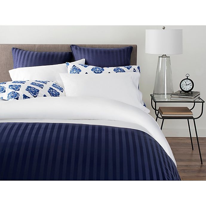 slide 4 of 4, Wamsutta PimaCott Medallion 625-Thread-Count Queen Sheet Set - Navy, 1 ct