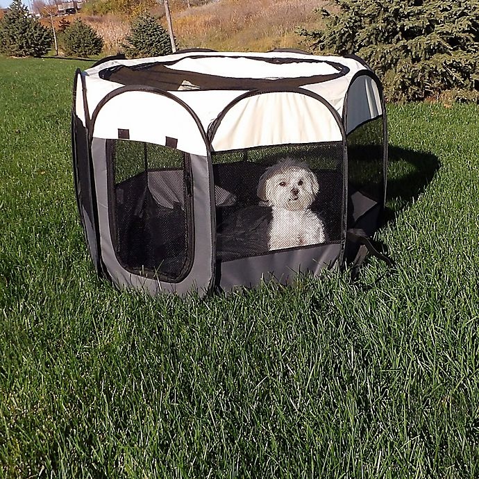 slide 2 of 5, Pawslife Portable Dog Pen - Grey, 1 ct