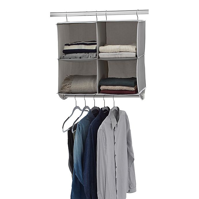 slide 3 of 4, Studio 3B 4-Shelf Hanging Cubby Organizer - Grey, 1 ct