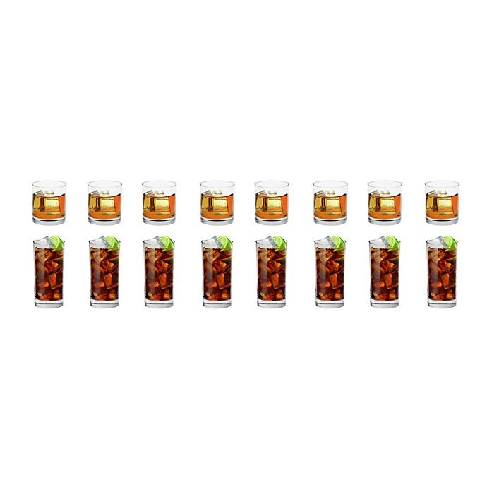 slide 1 of 3, SALT Linear Drinkware Set, 16 ct