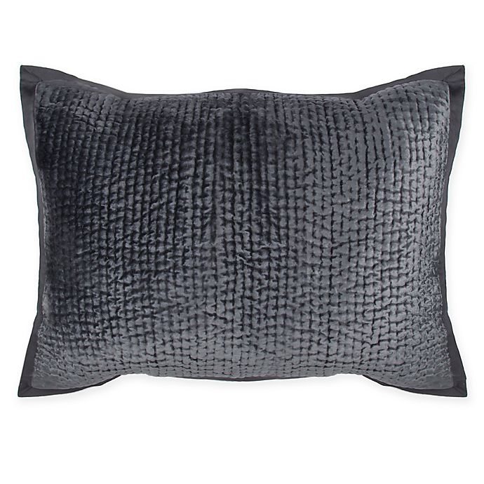 slide 1 of 1, Wamsutta Collection Velvet Hand Quilted Standard Pillow Sham - Charcoal, 1 ct