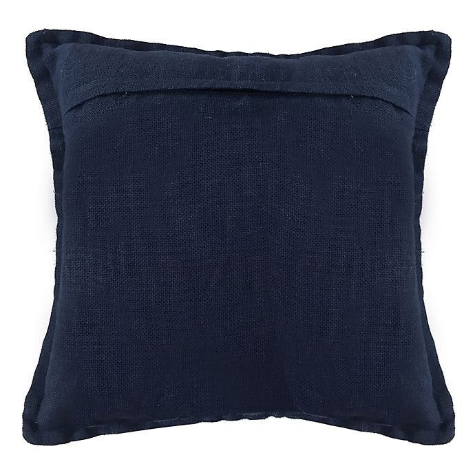 slide 2 of 2, Surya Embroidered Anchor Square Throw Pillow - Blue/Beige, 1 ct