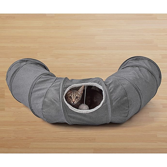 slide 4 of 4, Pawslife Cat Tunnel Bed - Grey, 1 ct