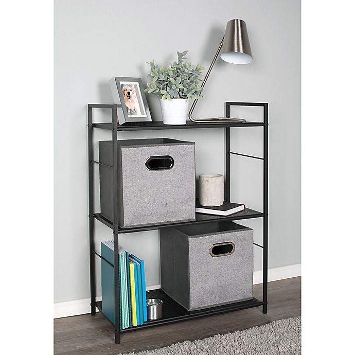 slide 2 of 3, Relaxed Living 3-Tier Shelf - Matte Black, 1 ct