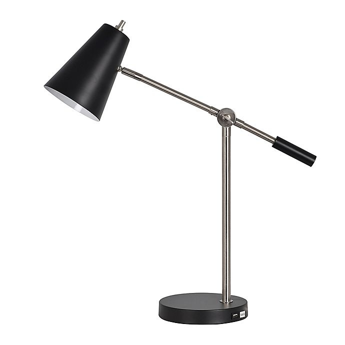 slide 2 of 7, Marmalade LED Desk Lamp with USB Port - Black/Steel, 1 ct