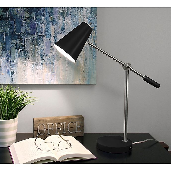 slide 7 of 7, Marmalade LED Desk Lamp with USB Port - Black/Steel, 1 ct