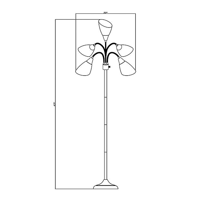 slide 2 of 2, Marmalade 5-Light Floor Lamp - Black, 1 ct