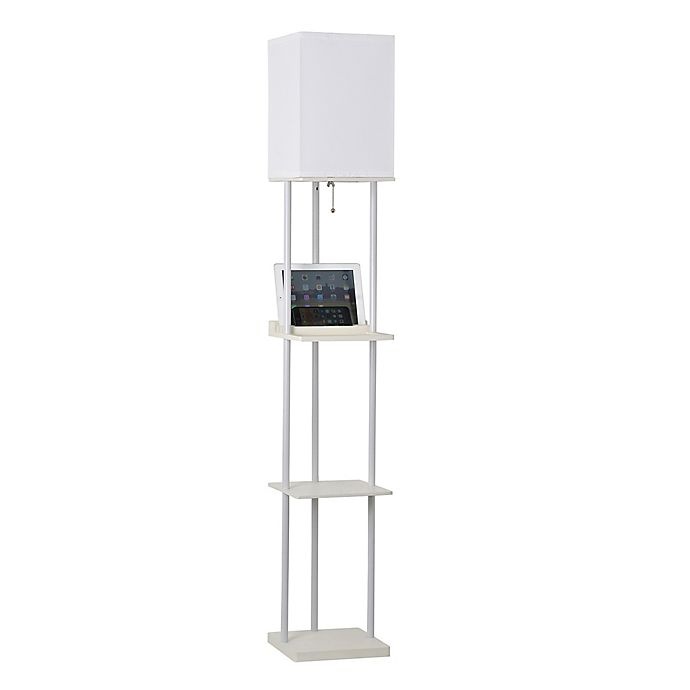 slide 2 of 7, Equip Your Space tagre Floor Lamp with Charging Station - White, 1 ct