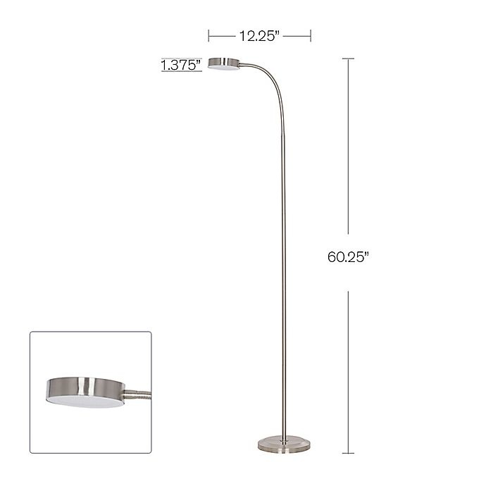 slide 5 of 6, Salt Floor Lamp - Brushed Silver, 1 ct