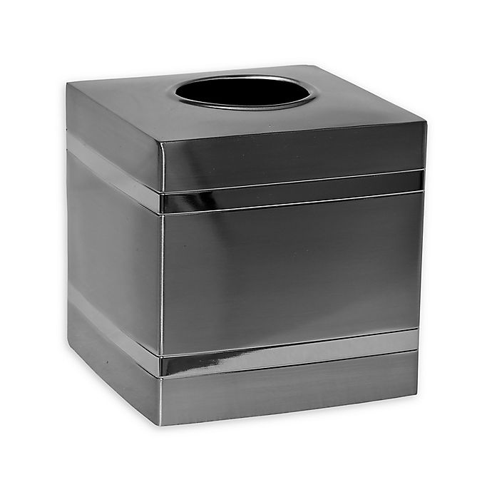 slide 1 of 1, Wamsutta Aiden Boutique Tissue Box Cover - Brushed Metal, 1 ct