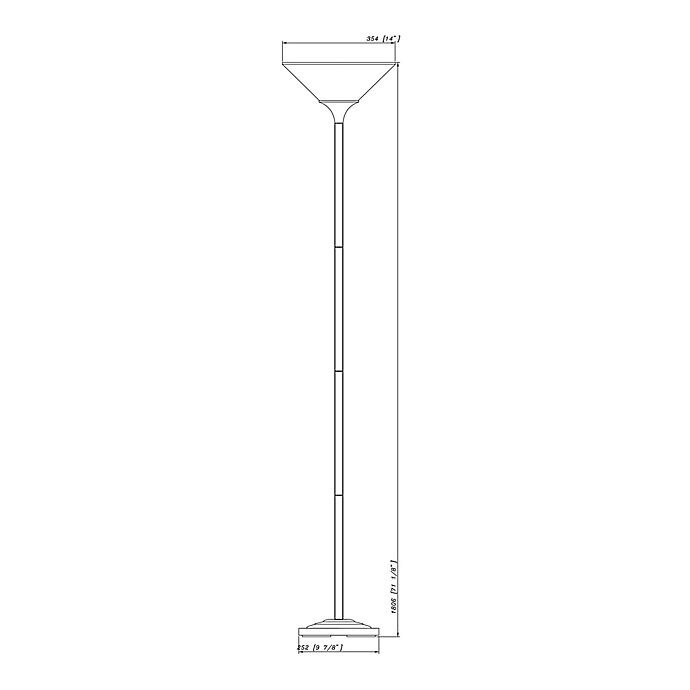 slide 2 of 2, Studio 3B Torchiere Floor Lamp - Black with White Shade, 1 ct